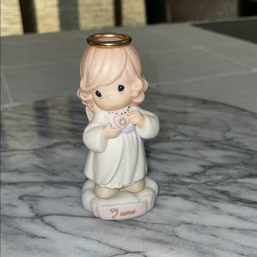 Precious Moments June Angel Figurine with Gold Halo